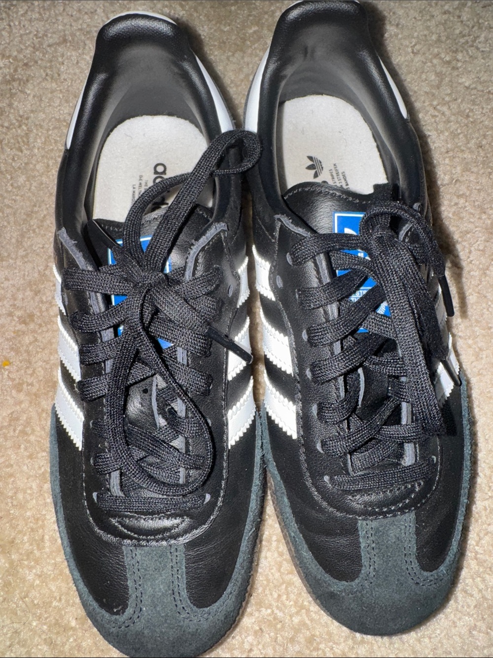 adidas kids Black with White Stripes Retro Sneakers